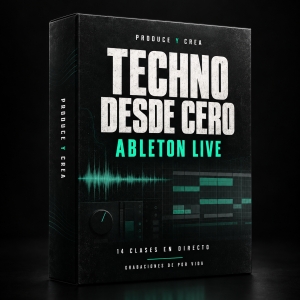 Mockup del curso Techno desde cero con Ableton Live de Produce y Crea